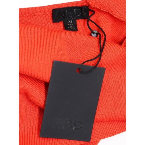 NWT NBD Ianna Dress‎ One Shoulder Sleeveless Bodycon Mini Blood Orange X Small - Picture 4 of 8